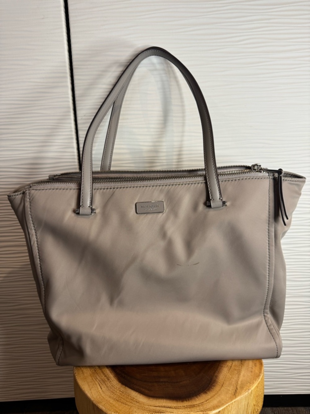 kate spade taupe-gray Double-Handle Tote